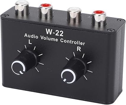 3.5mm Volume Control Box, Stereo Audio Attenuator with Independent Left Right Channel Balance Adjustment, Ground Isolation Circuit, for Preamps Amplifiers CD Players