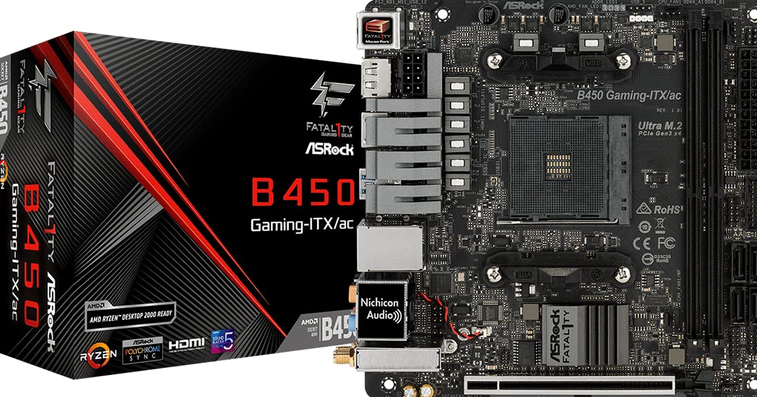 Amazon | ASRock マザーボード Fatal1ty B450 Gaming-ITX/ac AMD Ryzen