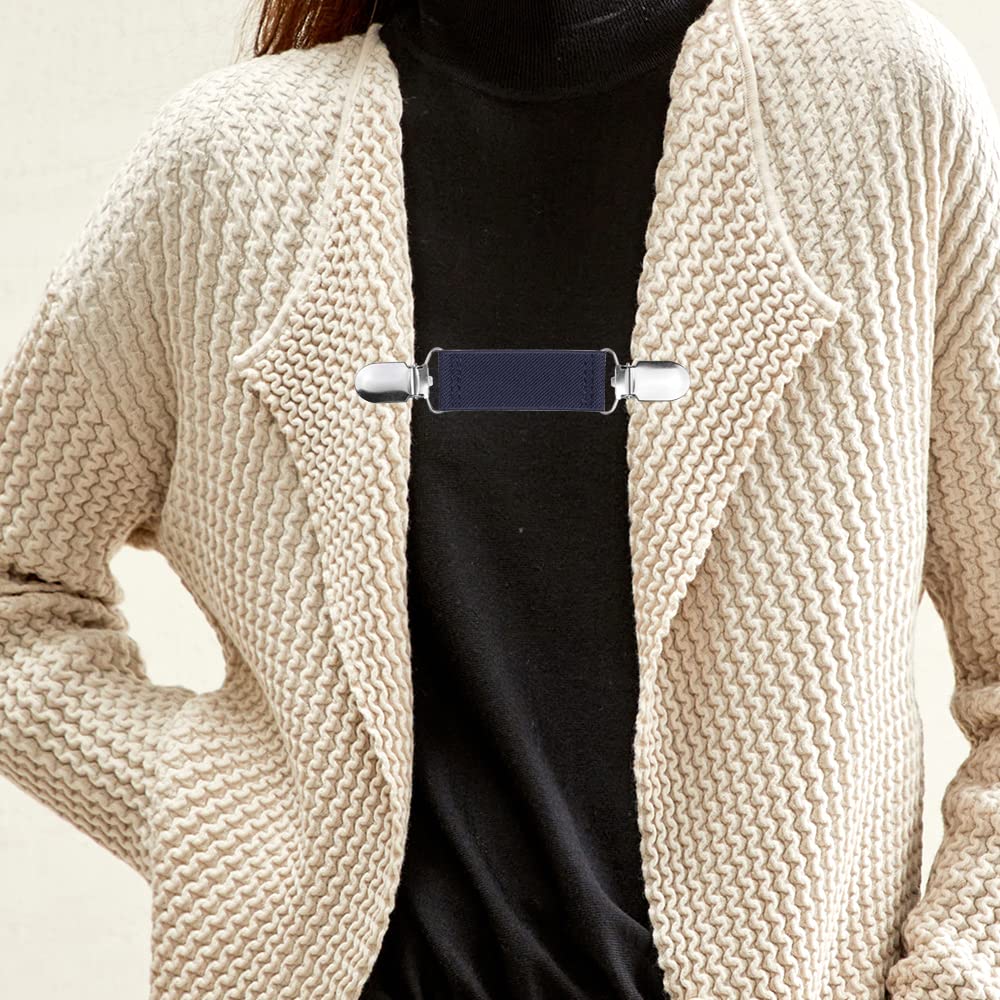 6 Clip Per Maglioni E Cardigan - Set In Metallo E Poliestere, 3 Colori, 13 Cm - Foto 8