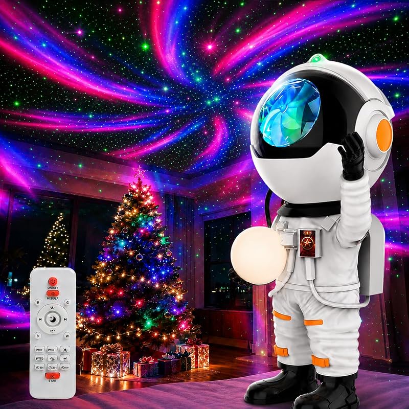 Rossetta Astronaut Galaxy Projector, Star Projector Night Light for Kids | 29 Lighting Effects, Night Light Mode, Magnetic Head, Remote Control, Auto-Off Timer, Gifts for Kids, Adults, Party, Birthday