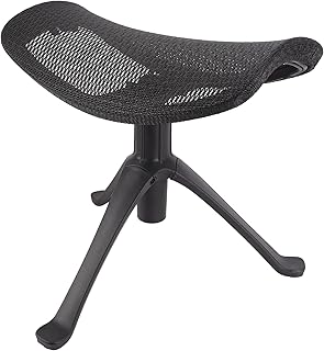Under Desk Footrest, 2-in-1 Height Adjustable Rotatable Ergonomic Under Desk Foot Rest Ottoman, Rolling Leg Rest Stool with Breathable Mesh and Nylon Frame for Home Office