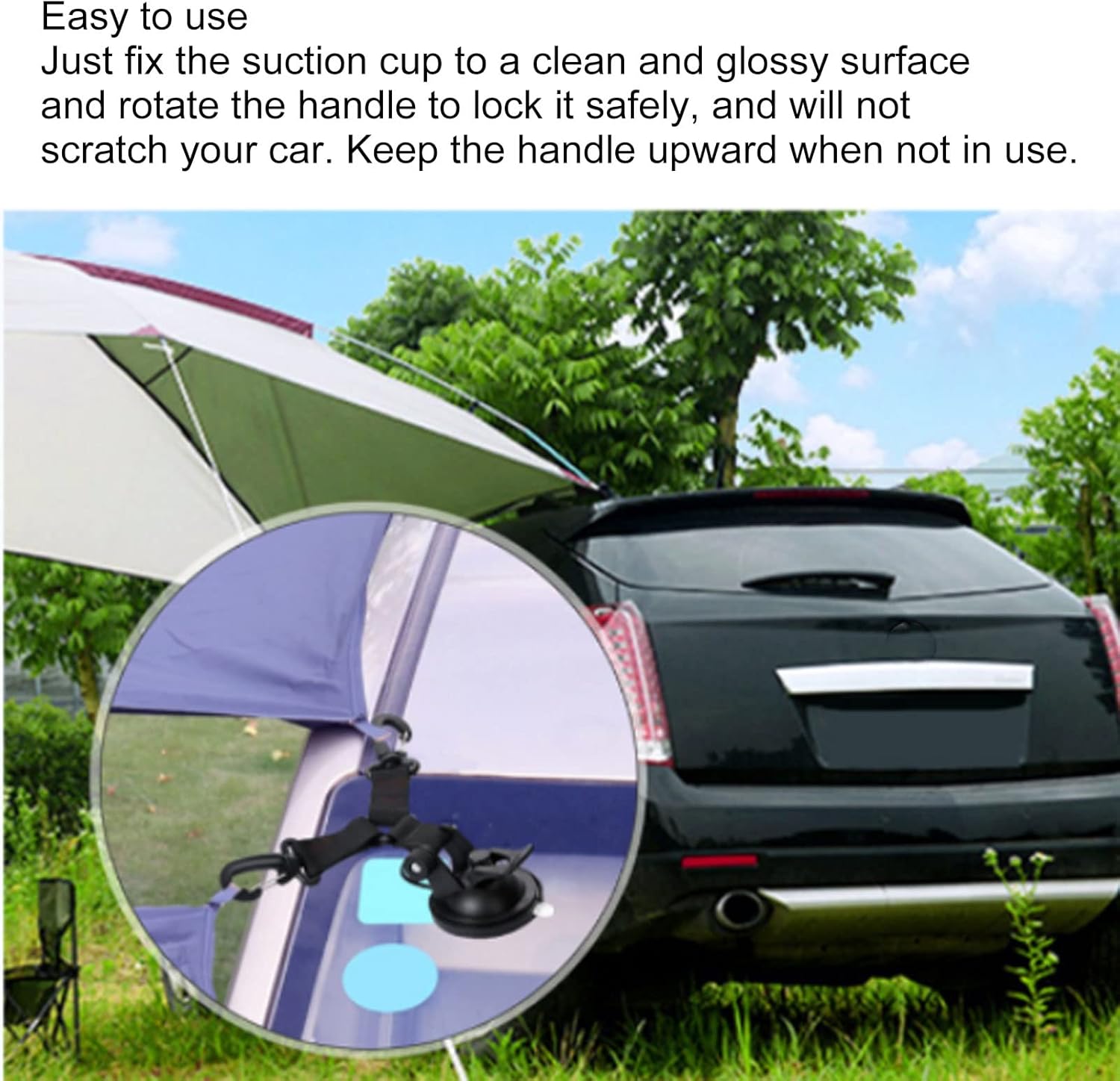 Heavy Duty Suction Cup Anchors for Car Tents, Heavy Duty Dual Hook Suction Cup Anchor for Car Tents - Set of 2