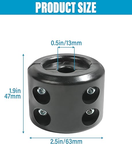 Miniatura 2 de Zlirfy Tapón de goma para cabrestante para cable, tapón de goma con tornillos y tuercas de acero inoxidable, tapón de gancho de goma con llave