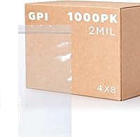 Vista 9 de GPI - 1000 unidades - Bolsas con cremallera de 2 x 9 pulgadas, 2 mil, bolsas de polietileno transparentes con cierre resellable, con cierre
