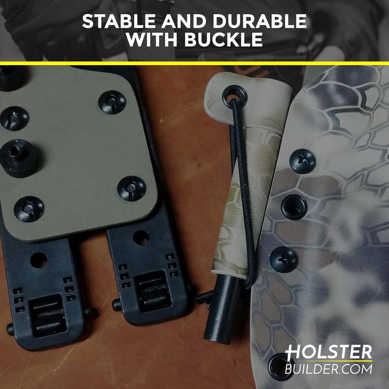 Molle Attachment – Quick Locking Belt Clip with Mounting Hardware for Holsters, Mag Pouches, Knife Sheaths, Vests – Available in Size (1", 2", 3", 5") & Pack (2 & 4) – USA Made - Image 7