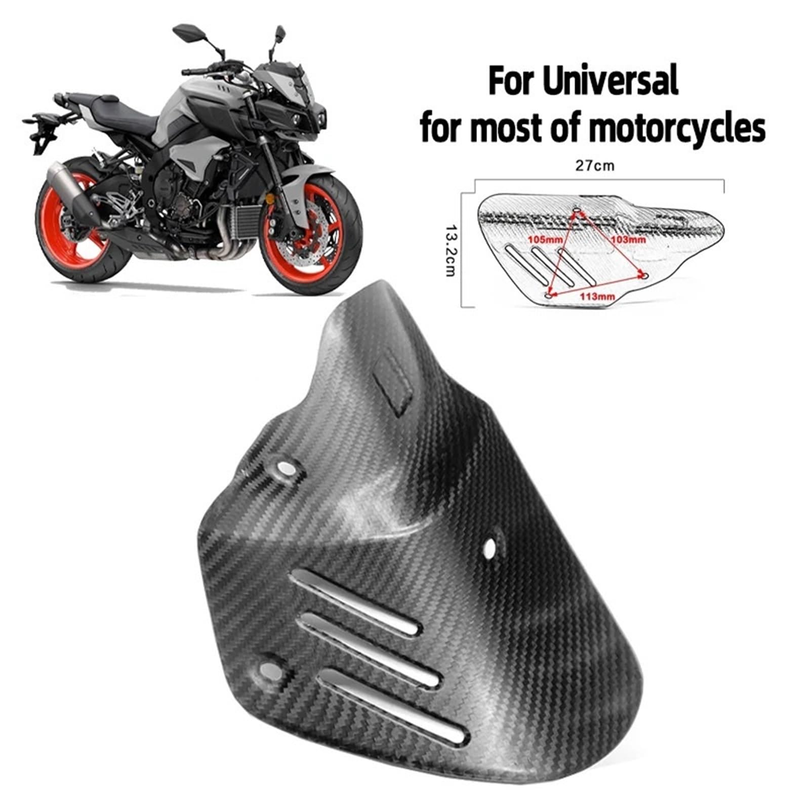 Osłona termiczna Pasuje do uniwersalnego tłumika wydechowego motocykla do YAMAHA YZF R1M R7 R1, zmodyfikowanej osłony termicznej z włókna węglowego Escape Moto Osłona wydechu motocyklowego