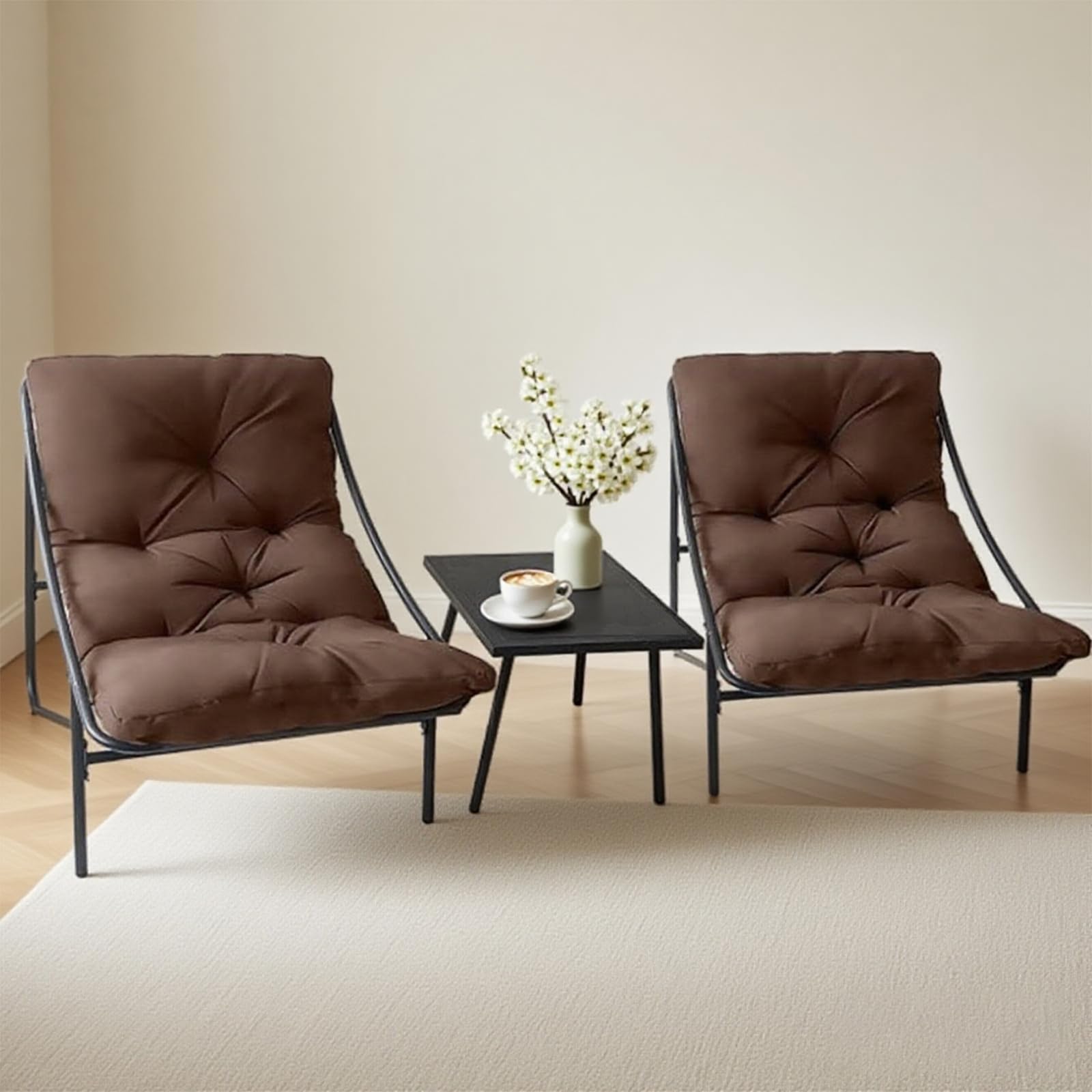 Con Cuscini Rimovibili Set Tavolo E Sedie Da Balcone, Set Di Mobili Da Giardino In Per 2 Persone, Mobili Giardino Per Esternoadatto Per Portici, Terrazze E Balconi Set Da Balcone. (Marrone)
