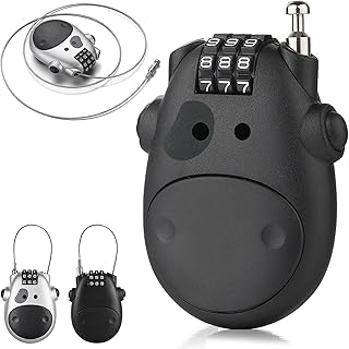 Anti-Theft Telescopic Wire Lock, Telescopic Wire Rope Steel Cable Code Lock, Security Lock Bicycle Helmet Password Lock, Mini Cable Lock Luggage Lock Stroller Lock (Black)