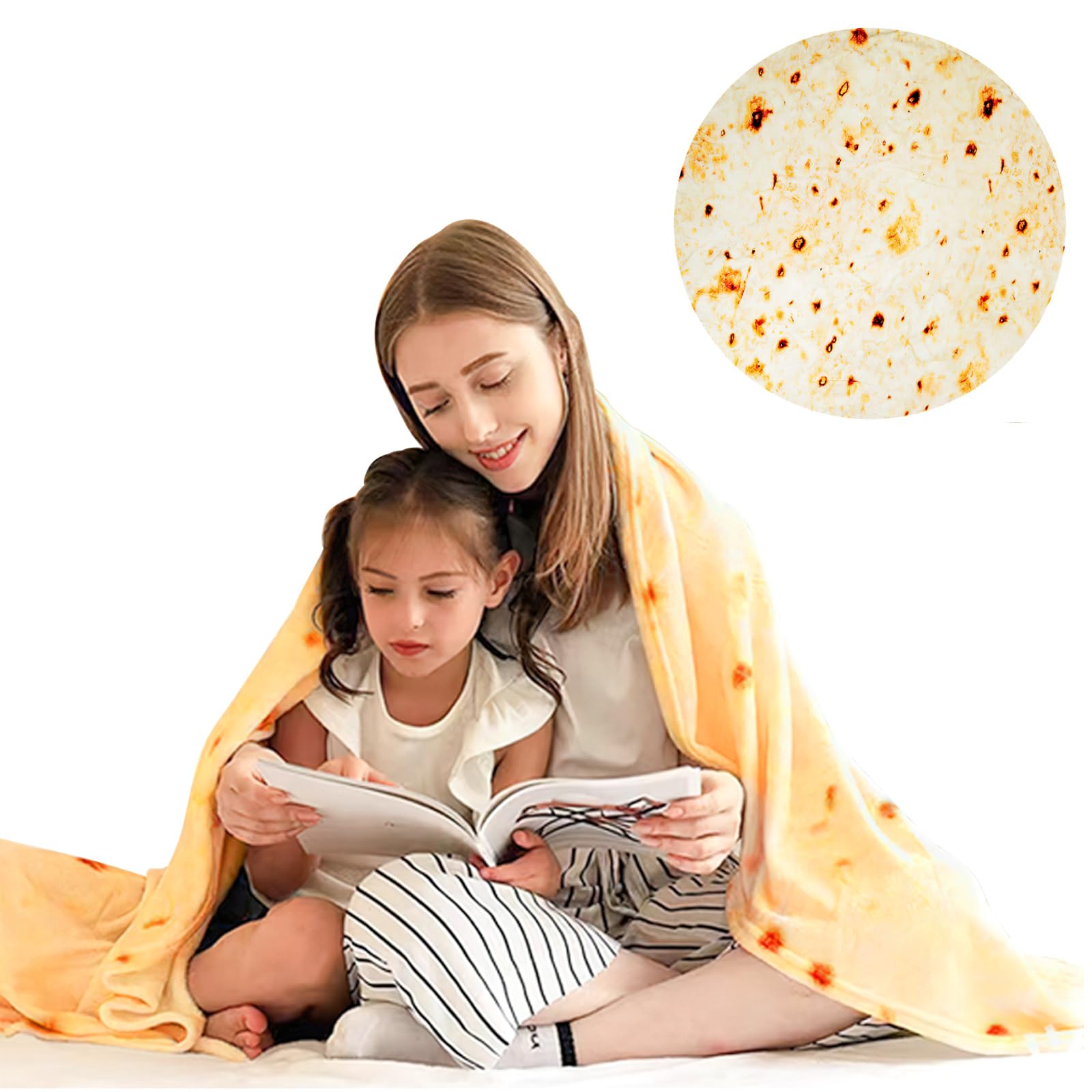 shallyong Manta Burrito, Mantas para Sofá Franela, Burritos Manta 150 cm, Creativa Manta para Pizza, Manta de Invierno y Otoño, Regalo Divertido para Familia o Niños, para el hogar, la Oficina Siesta