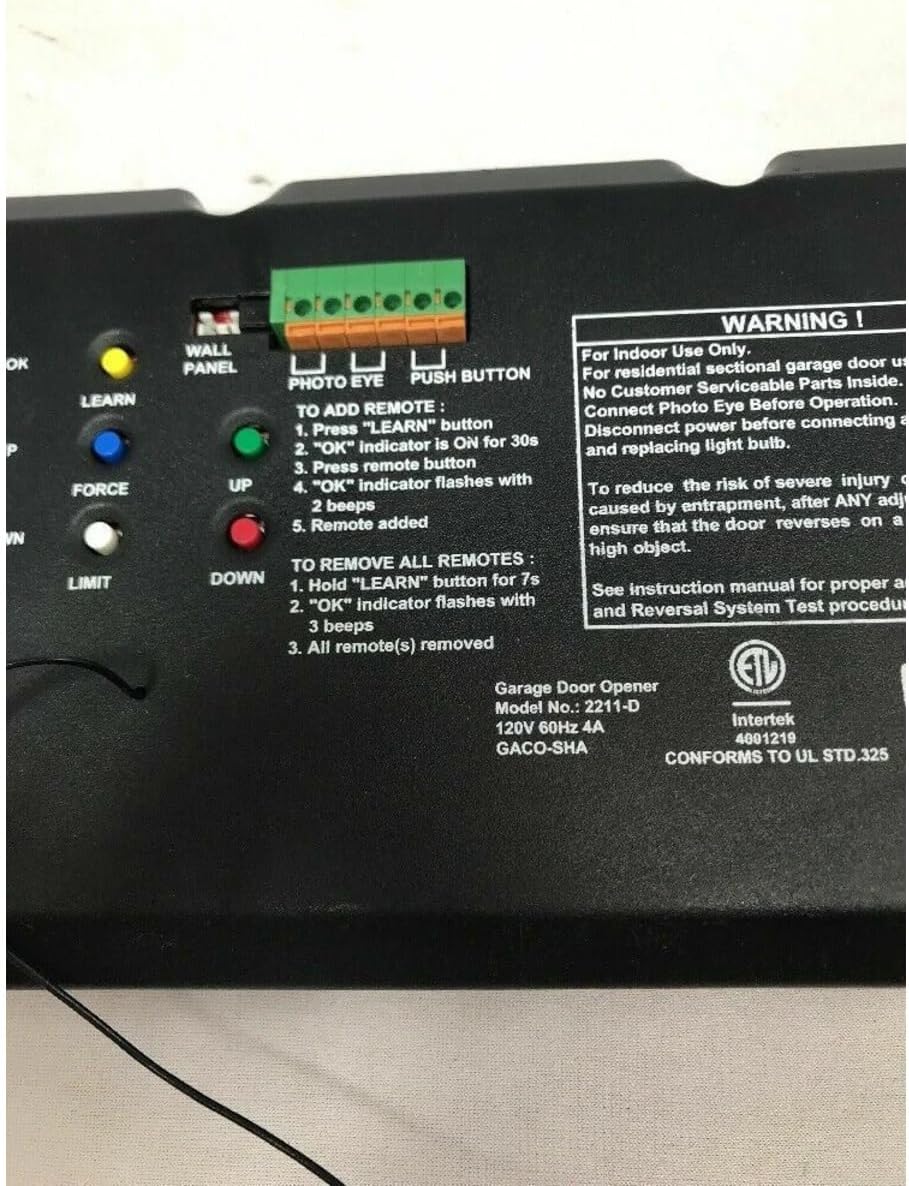Replacement for Guardian Circuit Board End Panel 2211-D Garage Door GUDT-322 / GUDT-318 GACO-SHA Compatible with 2211-D.
