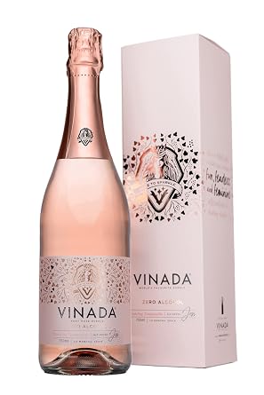 VINADA - Sparkling Rose Gift Set - Zero Alcohol - 750 ml 1 Glass Bottle
