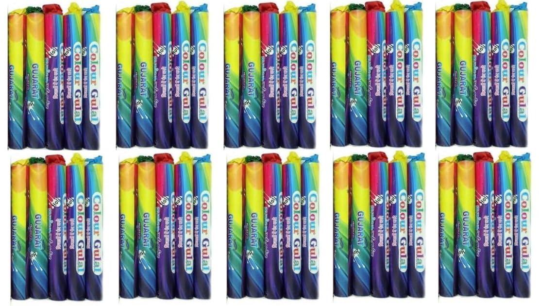 Poudre Holi color lot de 5 bâtons et 10 boîtes pour fête en famille