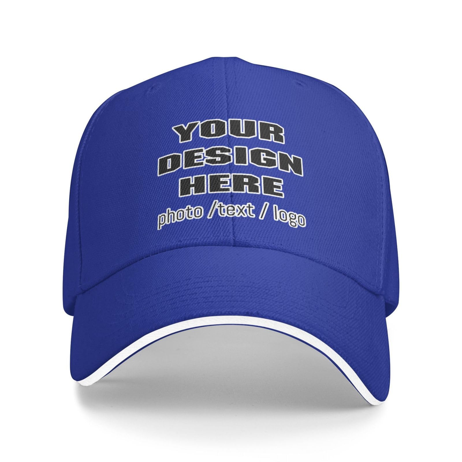 Custom Baseball Cap Design Your Own Custom Hat Add Text Logo Photo Personalized Baseball Cap Blue