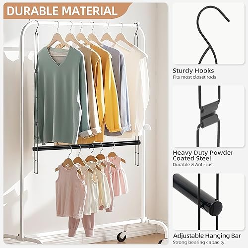 Miniatura 3 de Storage Maniac Barra Colgante para Armario, Organizador Colgante para Ropa con Ancho y Altura Ajustables, Barra para Colgar Ropa que Ahorra Espacio