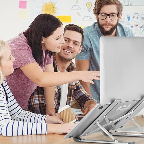 Miniatura 8 de Soporte de computadora portátil plegable de aluminio para escritorio, soporte ajustable para tableta, compatible con MacBook Air Pro, Lenovo, Dell
