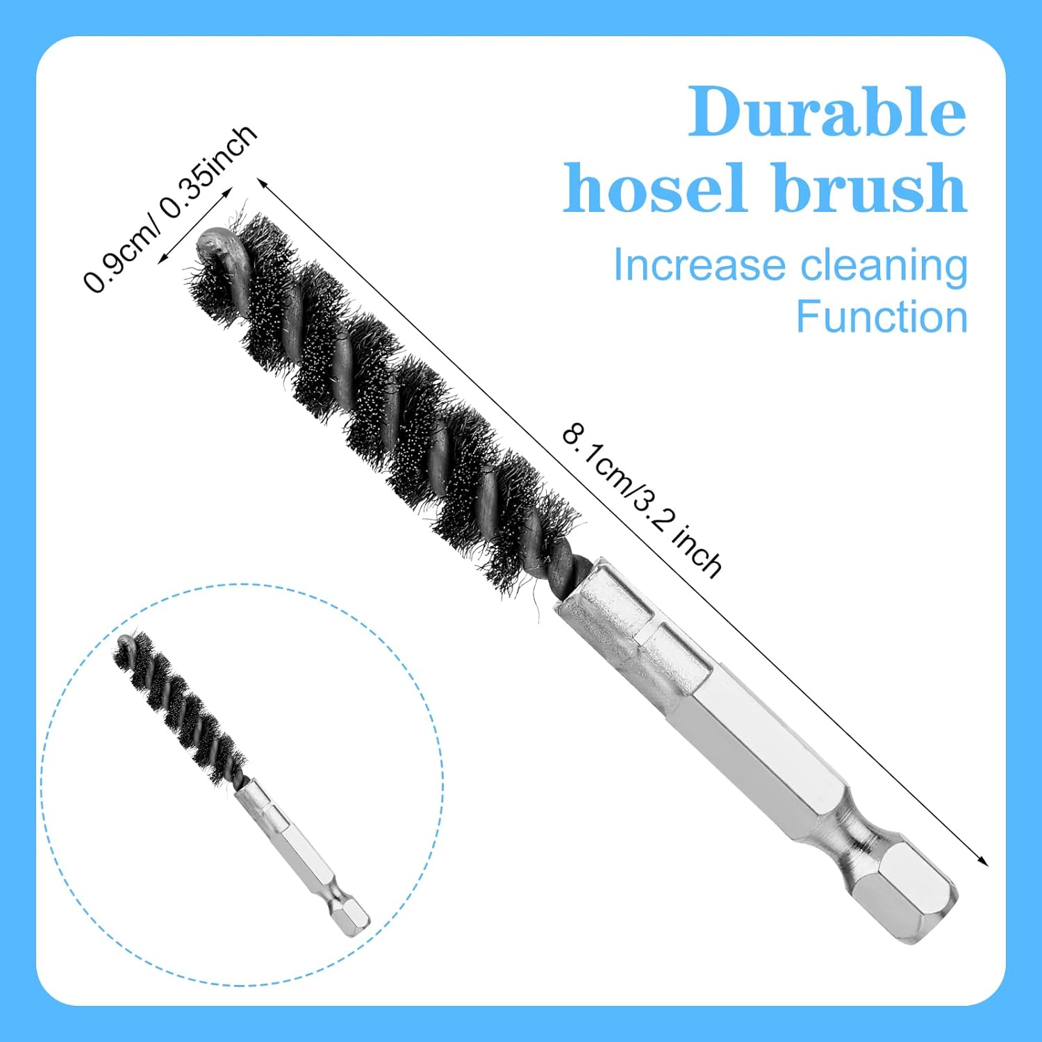2PCS Golf Club Cleaning Tool Golf Stainless Steel and Brass Hosel Electric Drill Cleaning Wire Brush, Hex Shank Handle Electric Drill Wire Brush for Iron and Wood