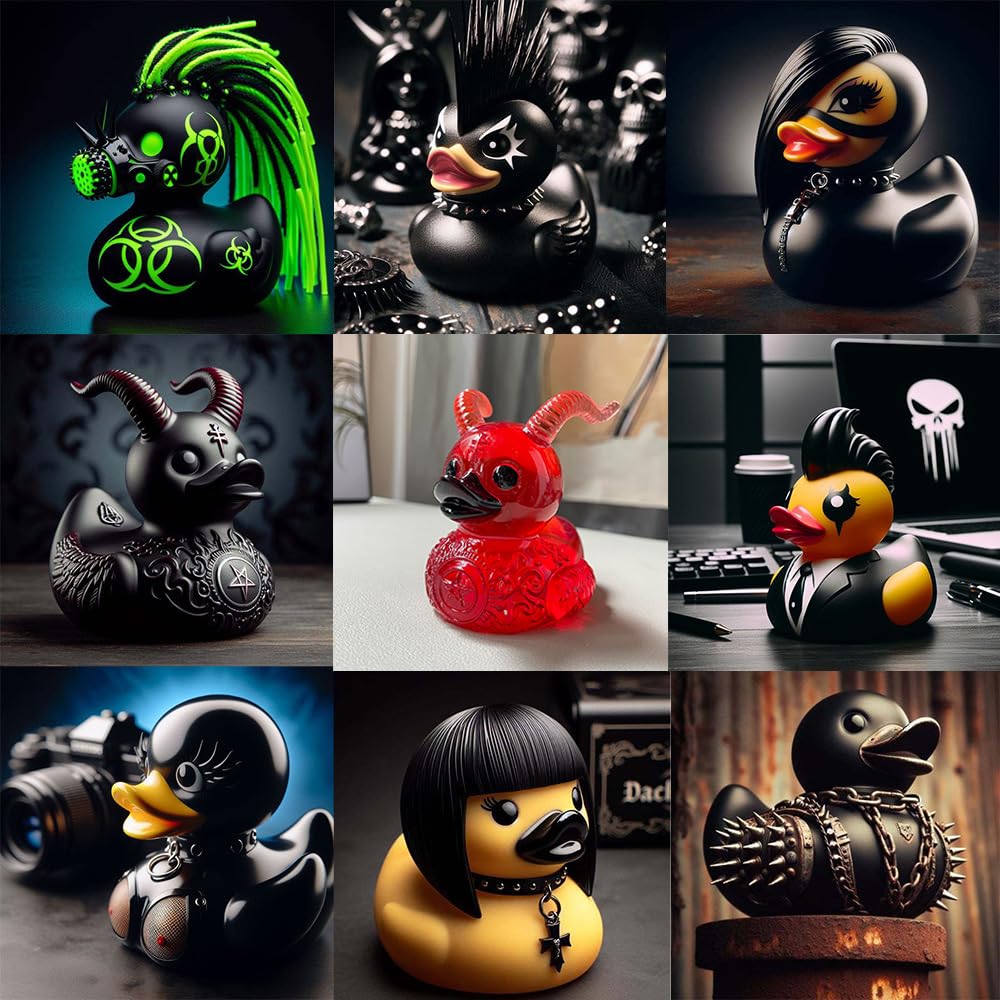 DARK DUCKS ALL COLLECTION ダークダックス Amazon.com: Unique Dark Rubber Duck, Punk Duck,Goth Satanic