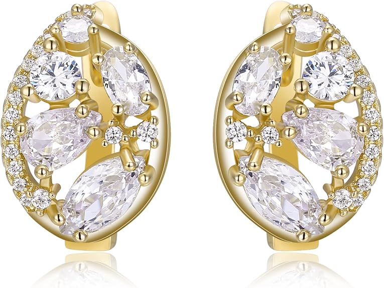 EVER FAITH Piccoli orecchini a cerchio con zirconia cubica a
