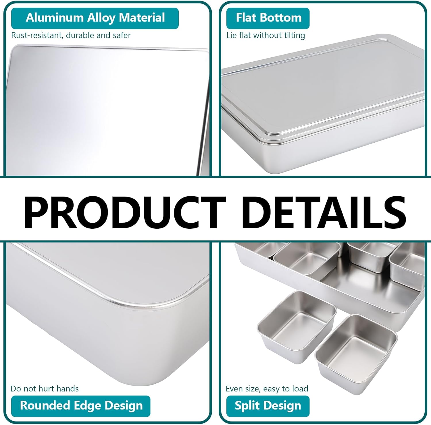 KIMISS Box Seasoning Organizer Box 8 Grids Stainless Steel Jars Spices Container Set Rack with Lids And Spoons for Salt Snacks Flour Dry Goods Fruits - Image 3