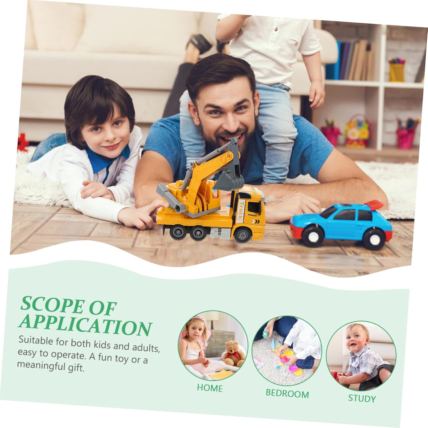 Plastic Excavator with Inertia Drive and Sound Lights Engineering Truck Model for Boys and Educational Construction Vehicle for Hand-Eye Coordination Development and Imaginative