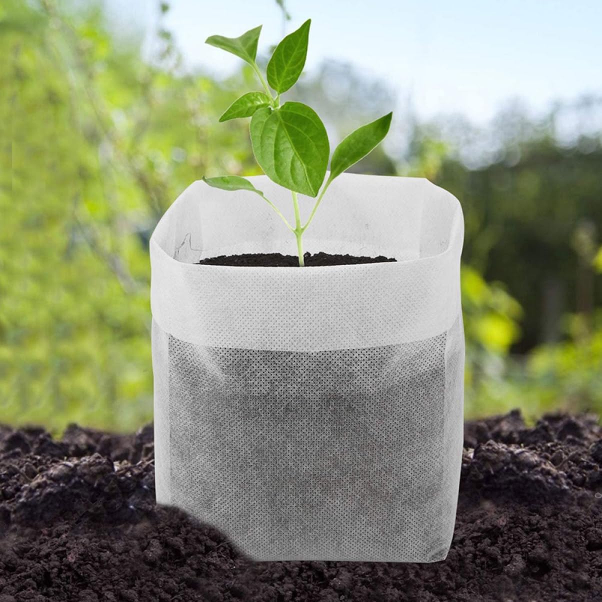 Sosoport 2sets 500pcs Non Woven Plant Grow Bags Breathable Flower Nursery Containers for Potatoes Carrots Tomatoes Herbs Durable Gardening Planters for Healthy Root Growth 500pcs*2
