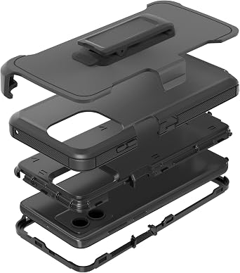 Compatible with Moto G Stylus 5G 2023 Case, with Belt Clip Holster Heavy Duty Rugged Shockproof Full Body Protection Kickstand Cover for Moto G Stylus 5G 2023 Phone Black