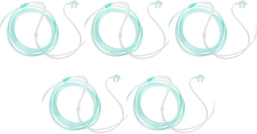 Miniatura 9 de Dealmed Cánula nasal estándar para adultos, recta con 7 pies (6.9ft), verde suave, tubo nasal de cánula para oxígeno, altamente visible, resistente