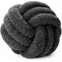 Throw Pillows - Knot Ball Pillow Throw Cushion Home Sofa Decoration Plush Knotted Handmade Round Pillows Grey 8 Inch