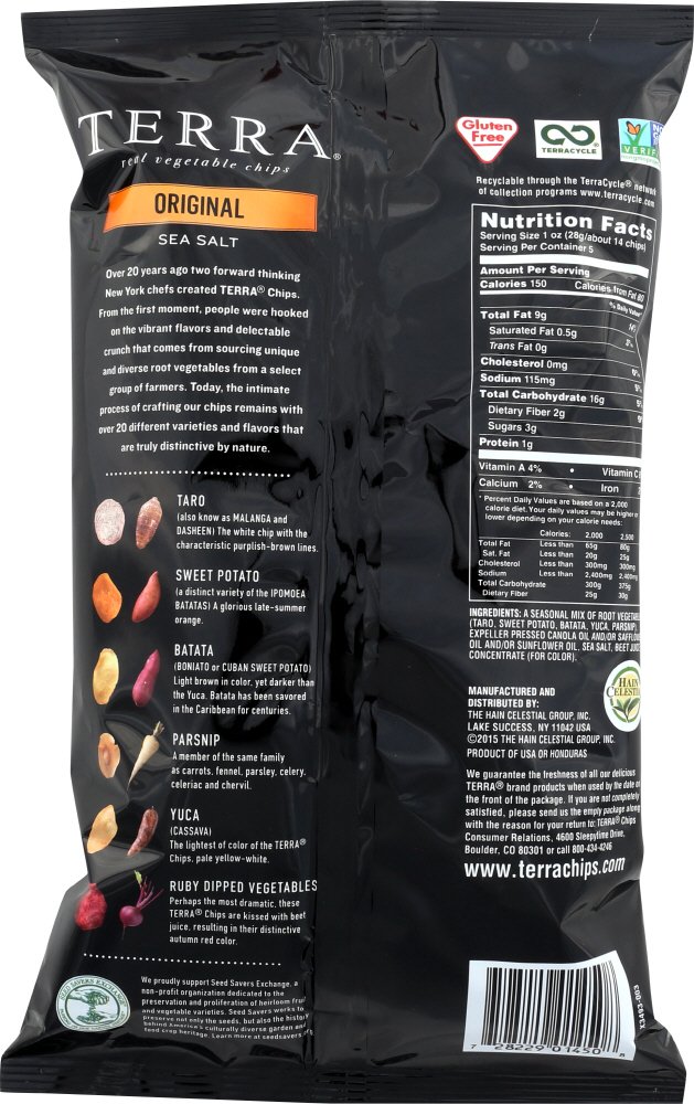 Terra Vegetable Chips, Original Vegetable Chips with Sea Salt, 5 Ounce (Pack of 3) image 3