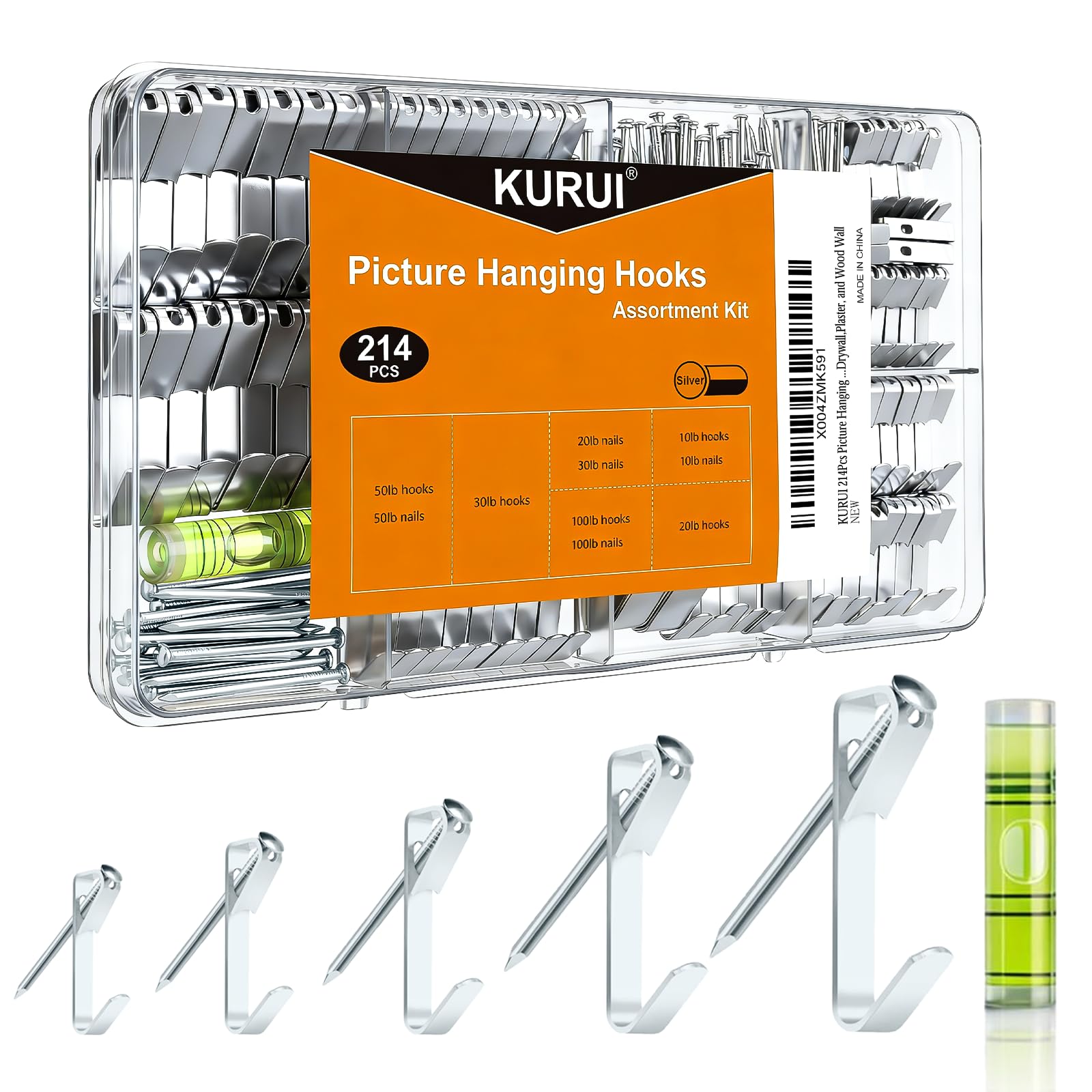KURUI 214Pcs Picture Hanging Hooks - picture hangers | Mubboo
