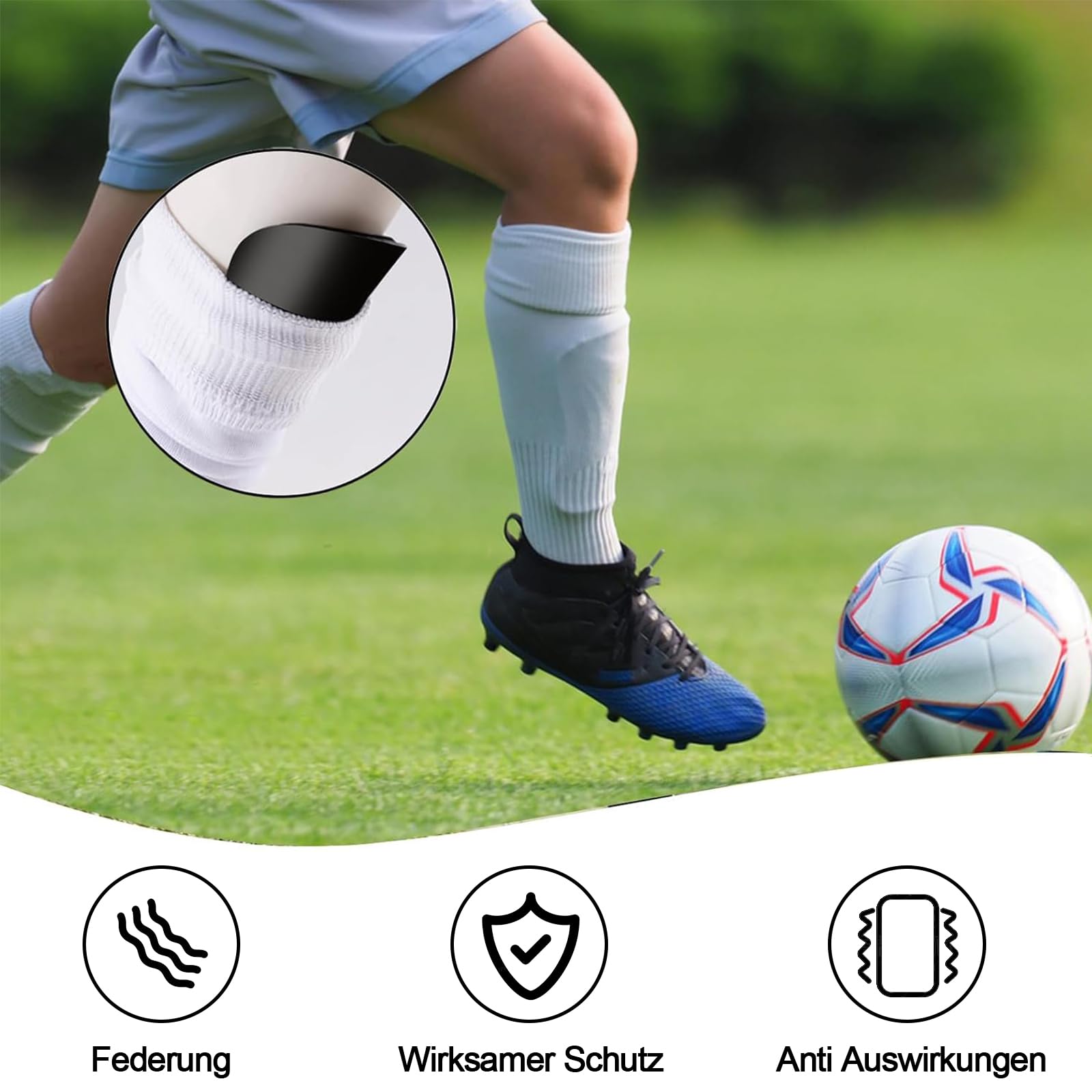 Confezione Da 4 Parastinchi Da Calcio Ultra-mini, 10x6 Cm, Adatti A Tutte Eta Indossabili Con I Calzini 98118945