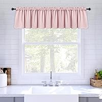 Vista 1 de MIULEE Cenefa de ventana opaca de primavera para dormitorio, cocina, baño, sala de estar, oscurecimiento de bolsillo para barra, cenefa de cortina