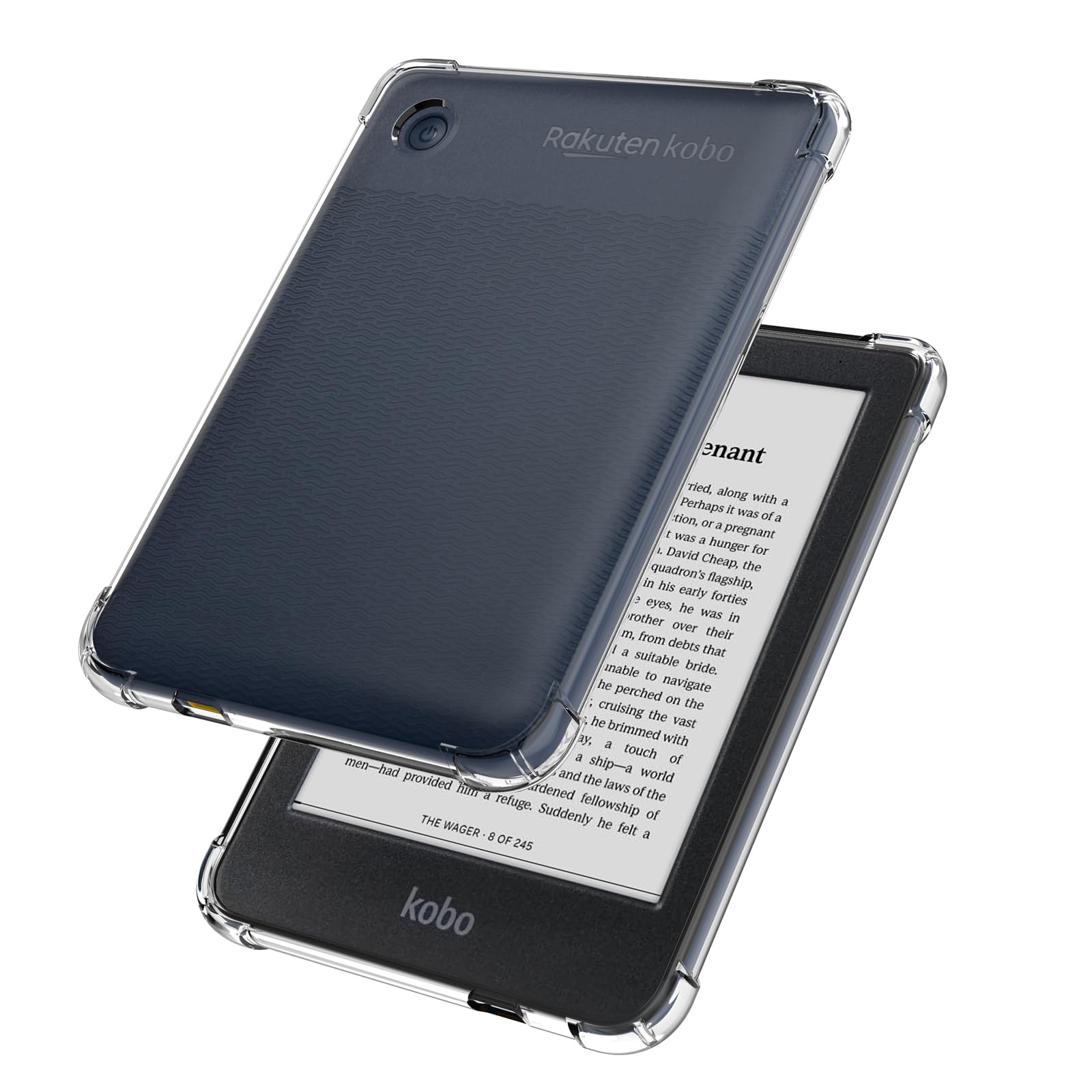 Tenano Custodia Trasparente per Kobo Clara Colour/BW/2E, Tolino Shine Colour/Shine 5/4, Copertura Posteriore in Silicone 6"