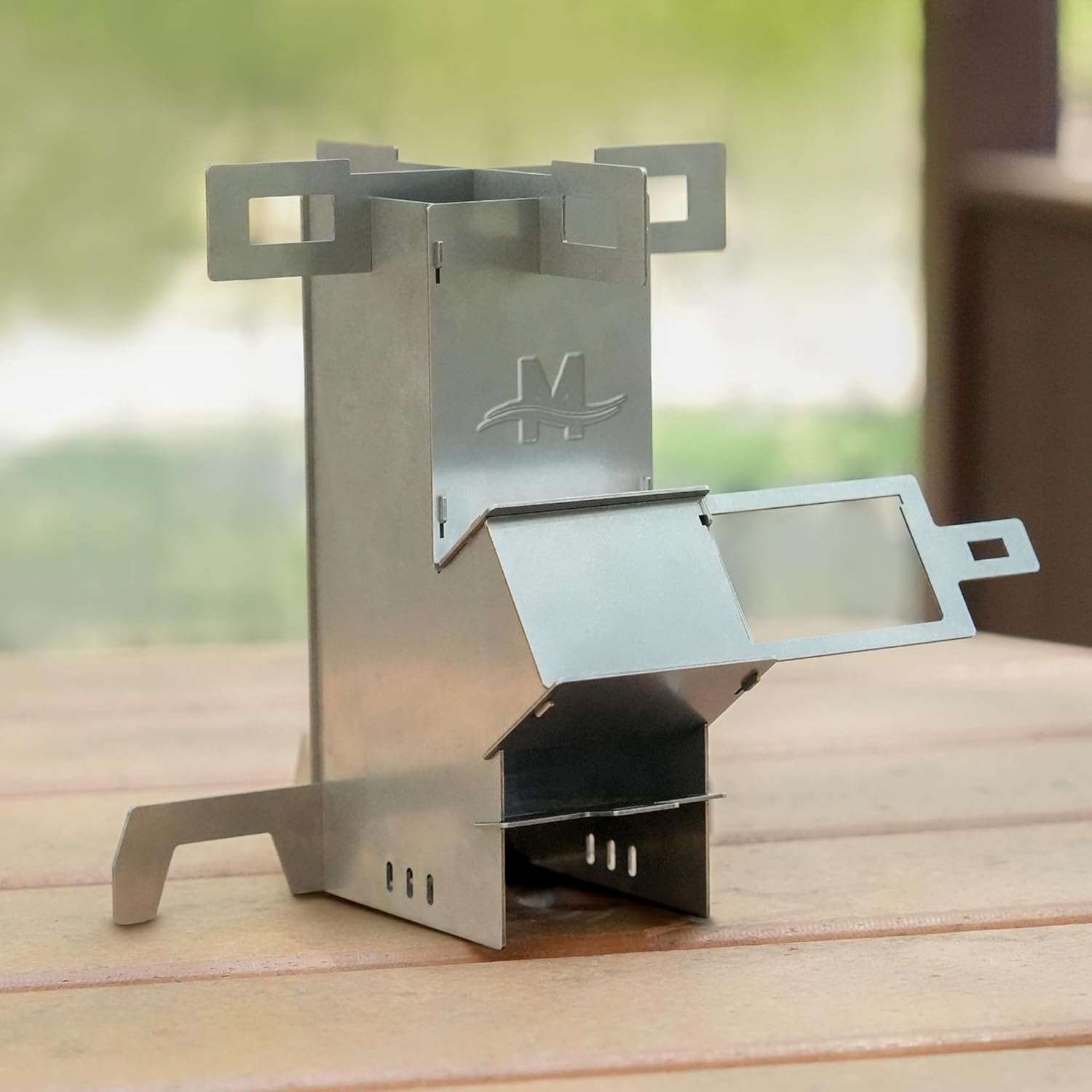 Portable Rocket Stove, 304 Stainless Steel Collapsible Wood Burning Camping Stove for Cooking, Hiking, Backpacking, Survival and Emergency Preparedness
