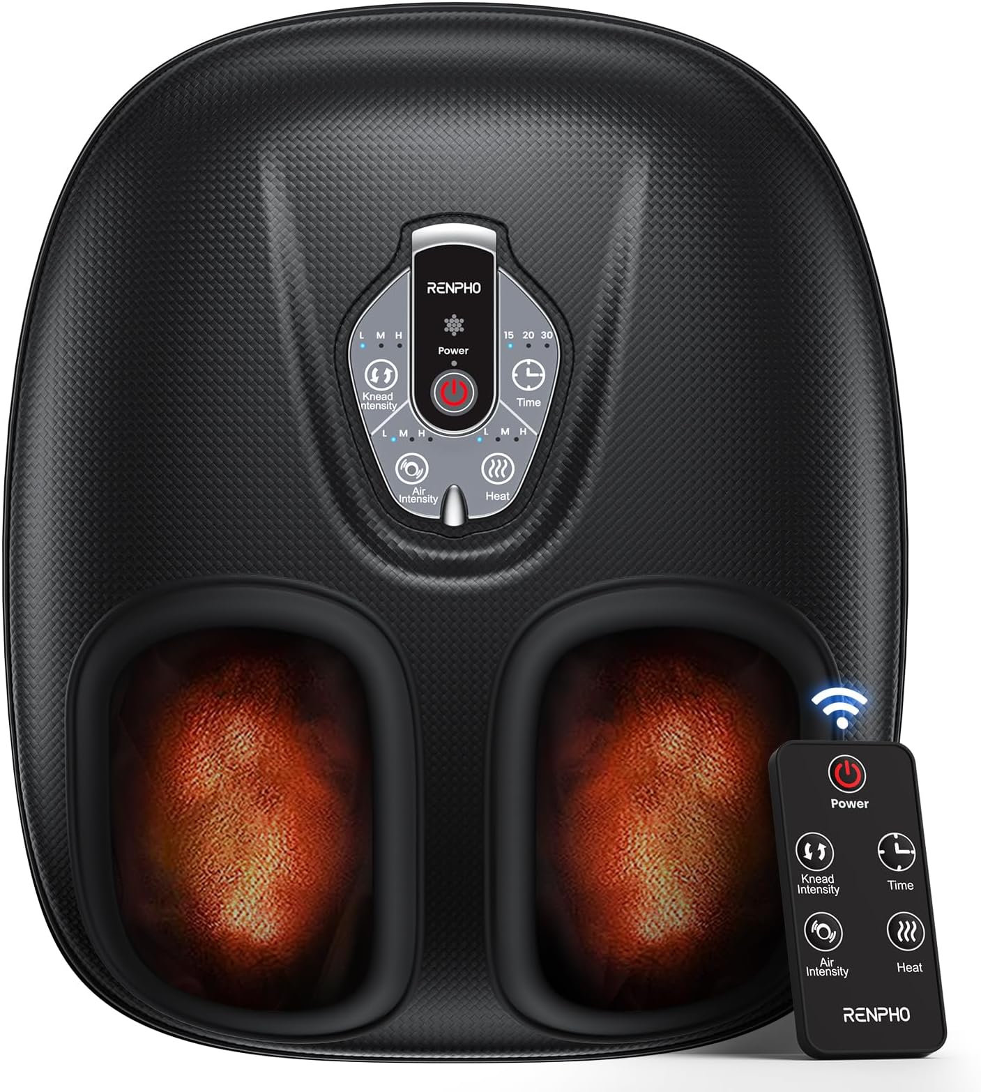 RENPHO Foot Massager with Heat, Deep Kneading Electric Shiatsu Foot Massager Machine with Wireless Remote Control, 3 Heating Levels, Gifts for Women Men, Relax for Home or Office