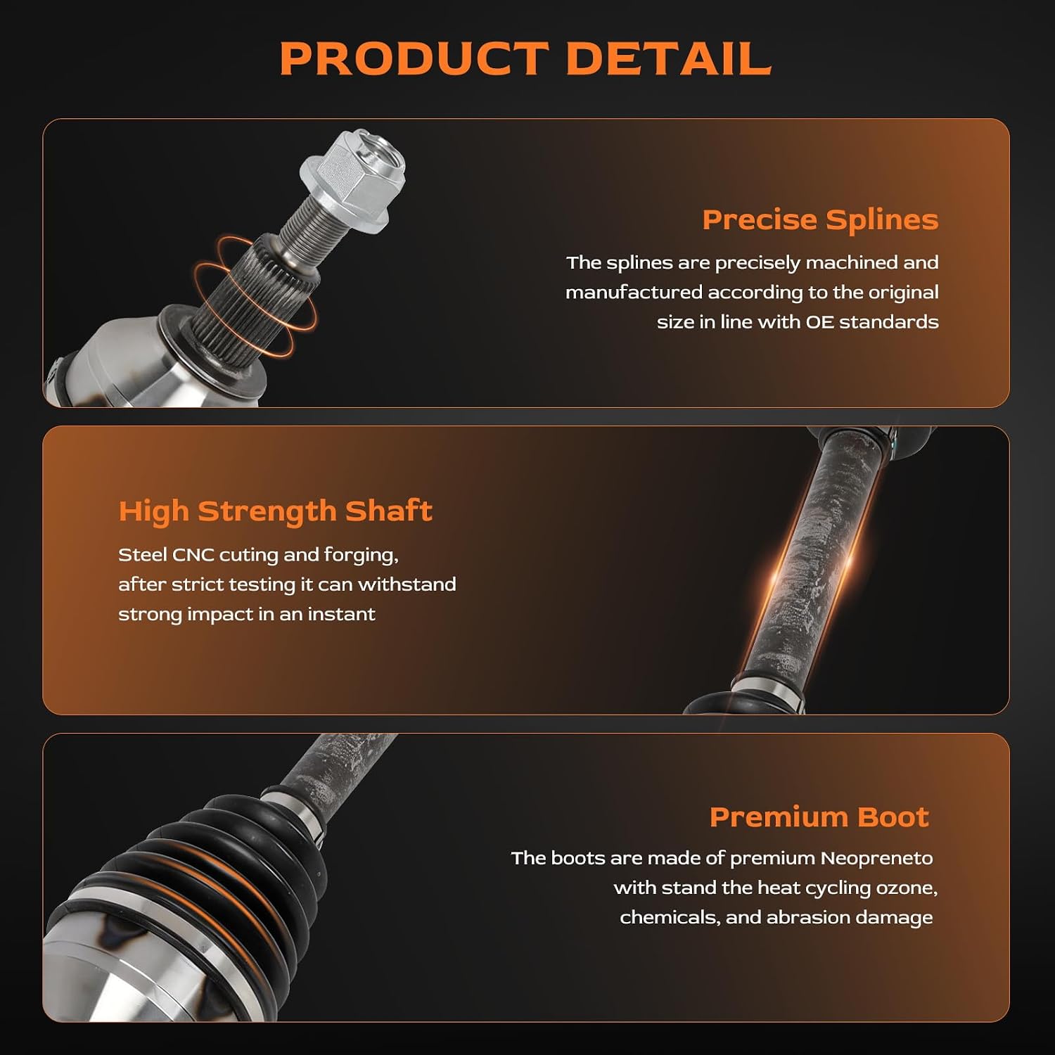 Front Left CV Axle Drive Shaft Assembly Auto Trans Only Replacement 2012-2014 for Chrysler 200 2007-2010 for Chrysler Sebring 2008-2014 for Dodge Avenger 2009-2020 for Dodge Journey 5085180AD