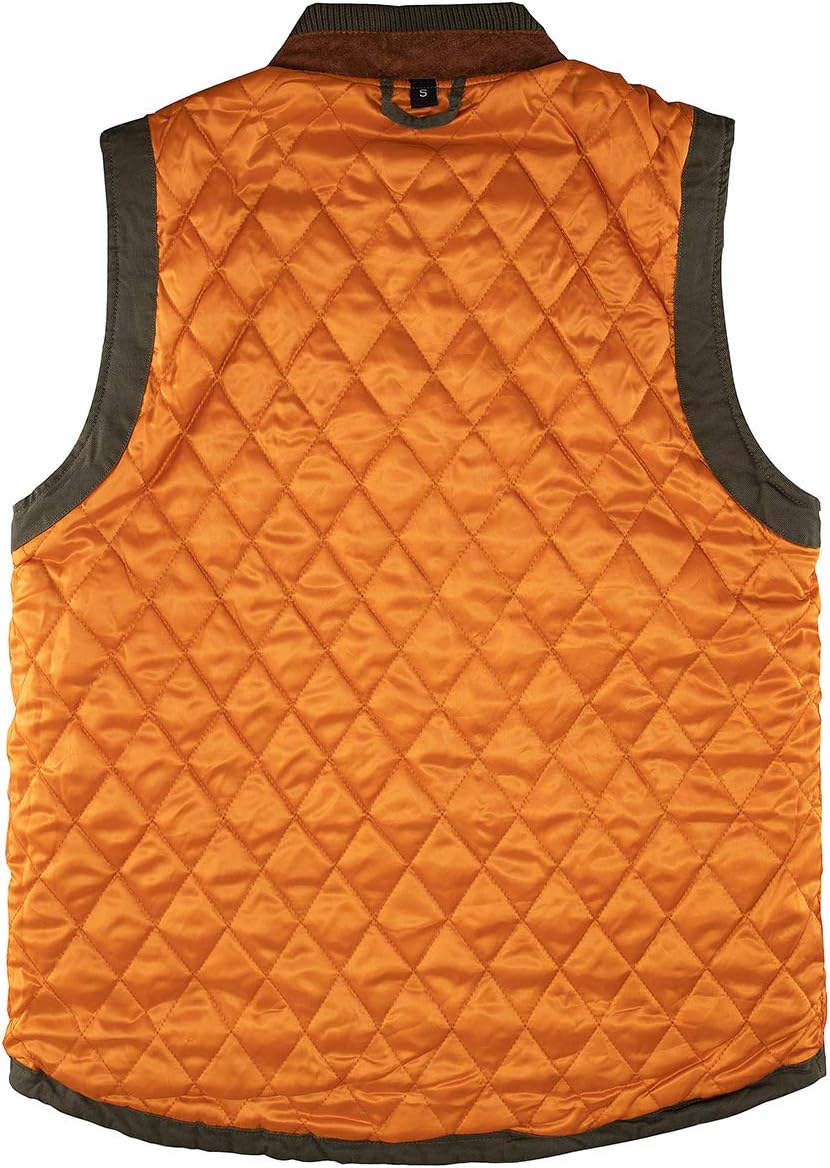 Lisskolo Men's Quilted Lined Vest Washed Canvas Winter Warm Outdoor Hunting Work Utility Travel Vest Jacket - Image 5