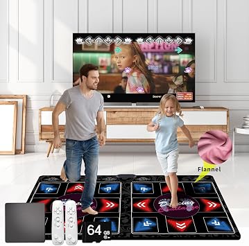 Dance mat for Kids and Adults,899 Games,64G Memory Card, 650 Songs and 75 Music Videos,Fitness Dance Games, Gift for Boys and Girls for TV;Premium Flannel Material