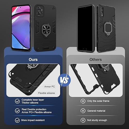 Miniatura 4 de Funda compatible con Samsung Galaxy S21 Ultra 5G, resistente a prueba de golpes con soporte protector Tough Armour - Negro