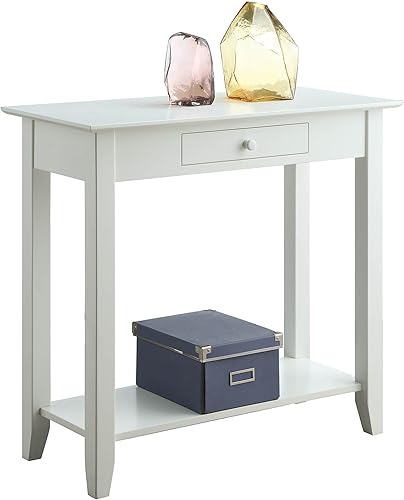 Miniatura 3 de Convenience Concepts American Heritage - Librero de escalera con cajón para archivos, Pino, Blanco