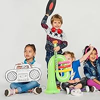 Vista 6 de TOYANDONA Instrumento musical inflable, 6 piezas, instrumento inflable para banjo, trompeta, cuerno, premios de carnaval, decoraciones de fiesta