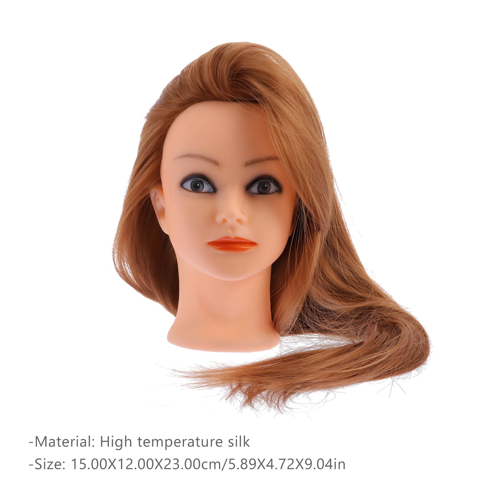 Schaufensterpuppe aus Hitzebeständigem Seidenmaterial mit Goldfarbton Inkl Ständer Haarstyling Kopf zum Frisieren und Flechten Geeignet für Kinder und Professionelle Friseure