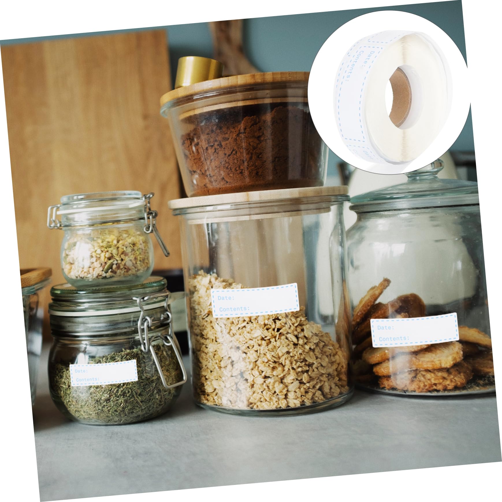 NUOBESTY Lot De 3 Étiquettes Autocollantes pour Réfrigérateur Faciles À Décoller pour Conserver Les Aliments pour Canettes Bocaux Bouteilles Cuisine Autocollants Amovibles 2 Rouleaux X 3