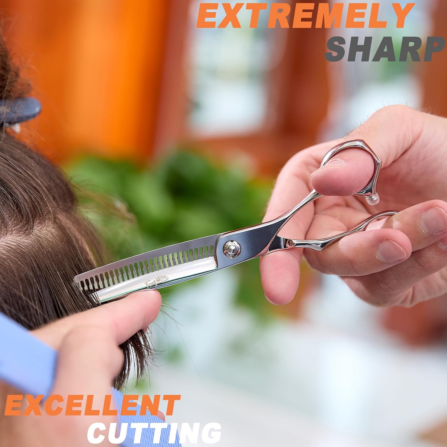 High-end Professional Hair Cut Thinning Scissors Hair Cutting Teeth Shears Barber Hairdressing Texturizing Scissor Extremely Very Sharp 6 Inch Stainless Steel Alloy For Men Women Salon& Home
