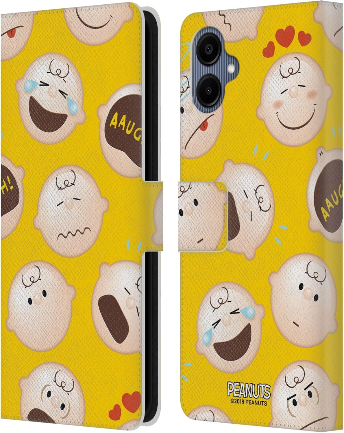Head Case Designs Officially Licensed Peanuts Charlie Brown Character Patterns Leather Wallet Case Compatible with Samsung Galaxy A06 4G / 5G