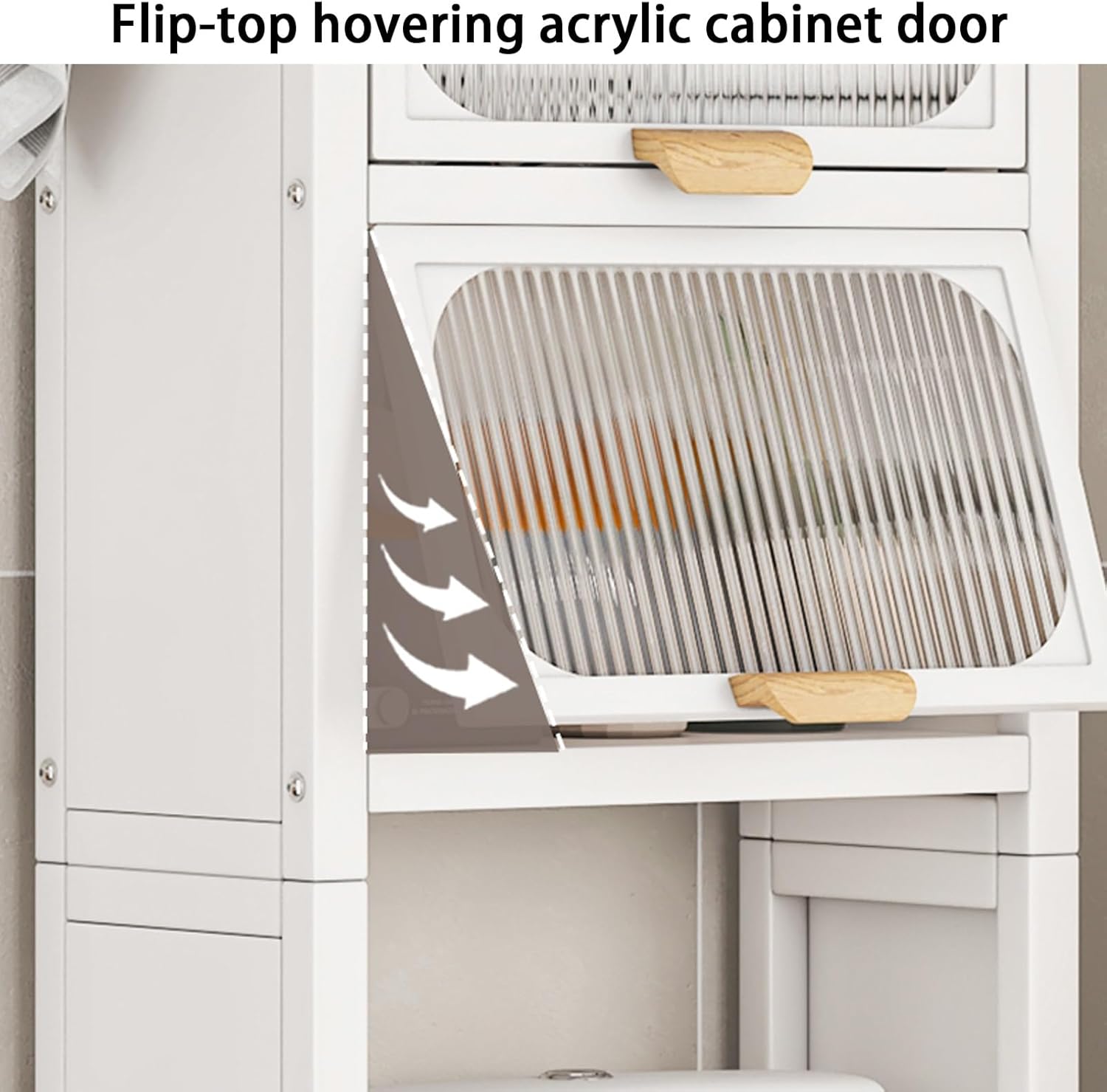 Over The Toilet Storage Cabinet, Bathroom Organizer, Freestanding Toilet Storage Shelf, Flip and Hover Cabinet Door, Fits Most Tight Space