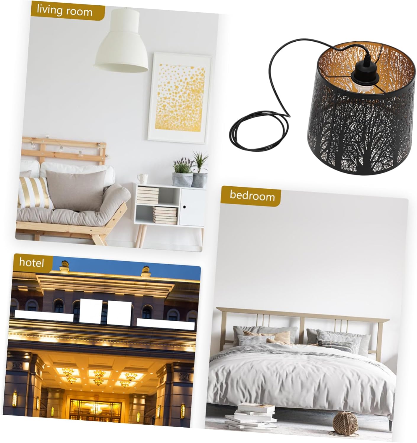 STOBOK 1Set Modern Hollow Carved Lampshade Stylish Ceiling Light Cover for Rustic Decor Easy Installation Durable Iron Material for Bars and Restaurants