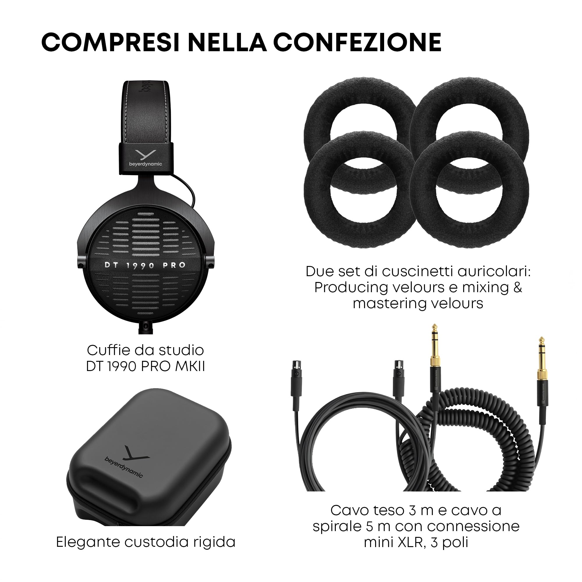 beyerdynamic DT 1990 PRO MKII Cuffie da studio di Premium Tesla per mixaggio, mastering e editing