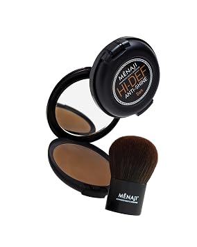 MENAJI Anti-Shine Powder Dark and a Deluxe Kabuki Brush