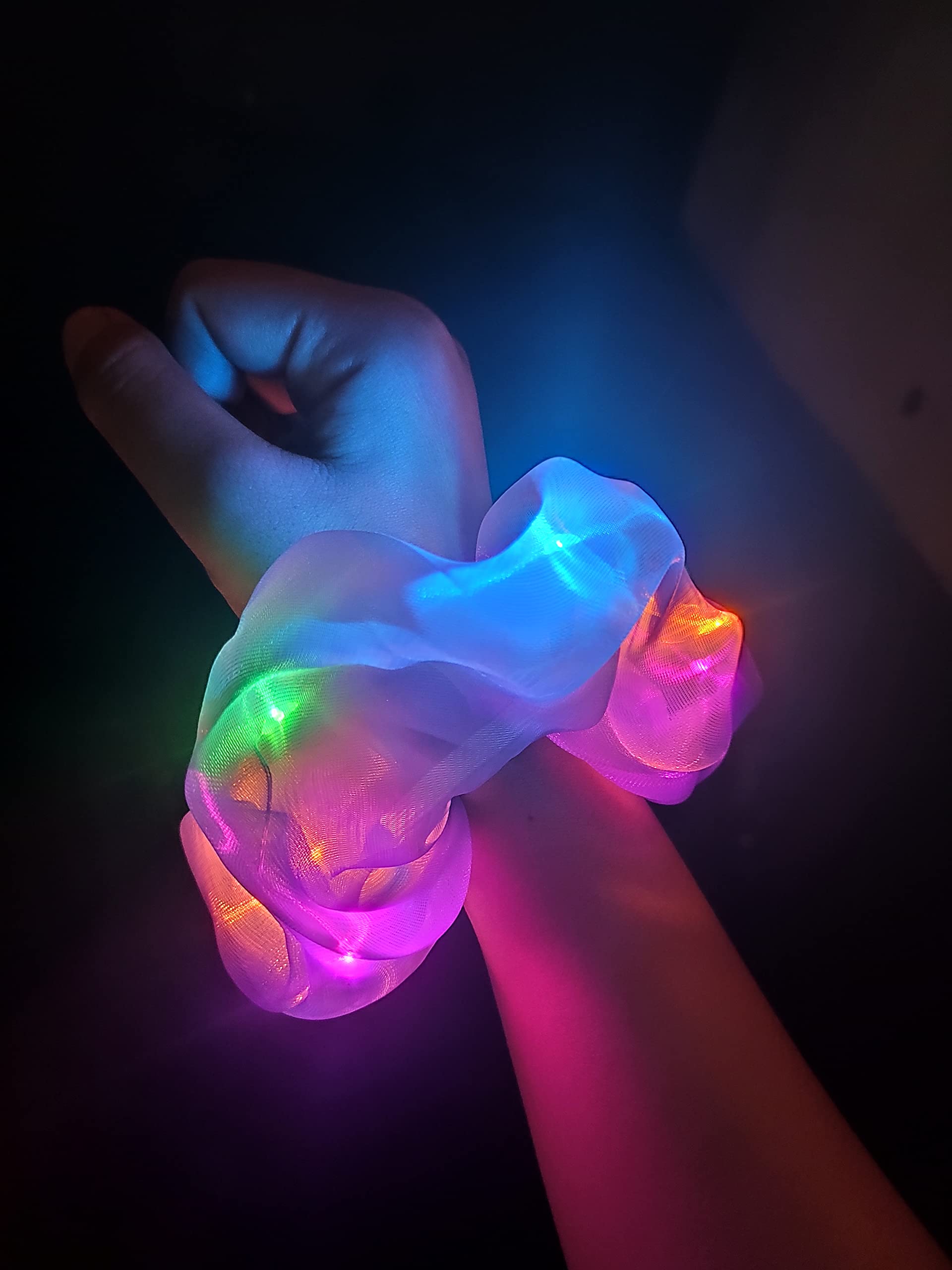 Zoestar Elastici per capelli con luci a LED, per coda di cavallo, luminosi, accessori per capelli per donne e ragazze (confezione da 3) (stile 1